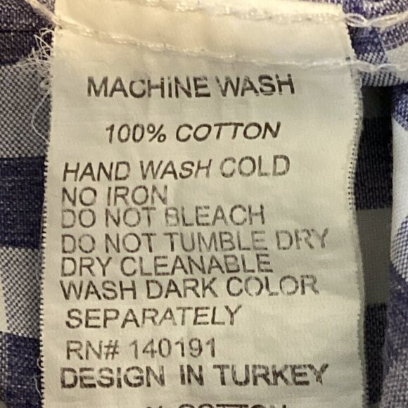 American Breed Smart Shirt Button Up Blue White Check Contrast Sleeve S 202E - Picture 6 of 7